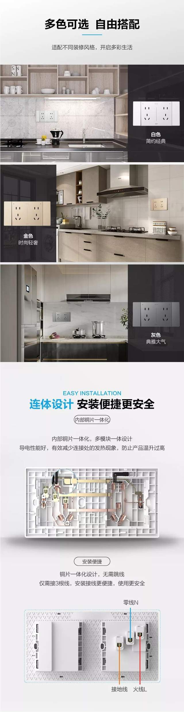 888集團防油污免插拔廚房安全插座