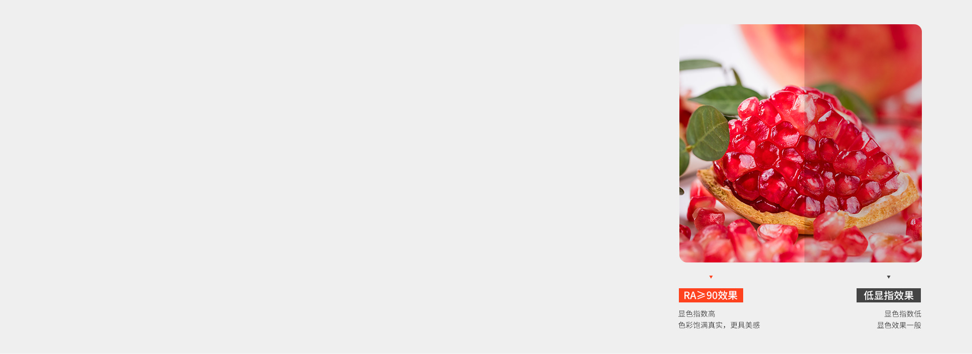 Ra≥90高顯指，還原事物本真顏色 光...
