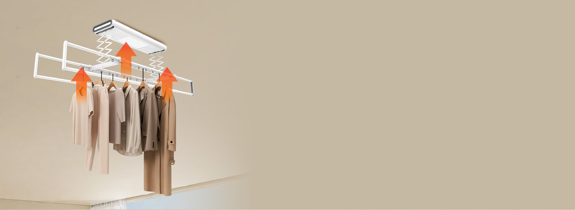 輕抬自上升，晾衣更輕松 晾完衣物后，用...