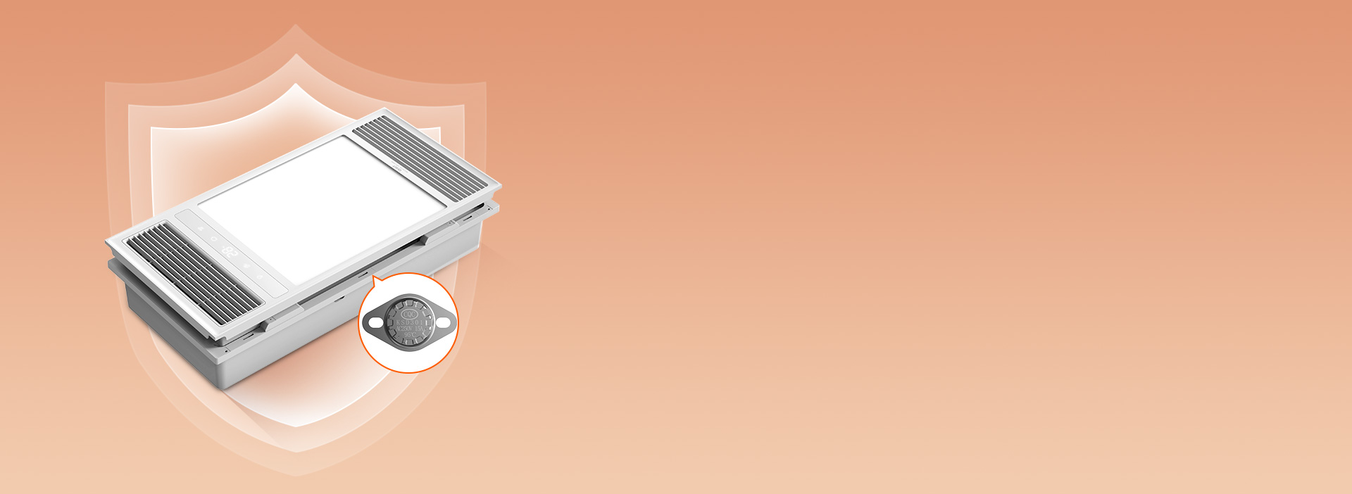 過熱保護，為安全加一道屏障 內置95°...