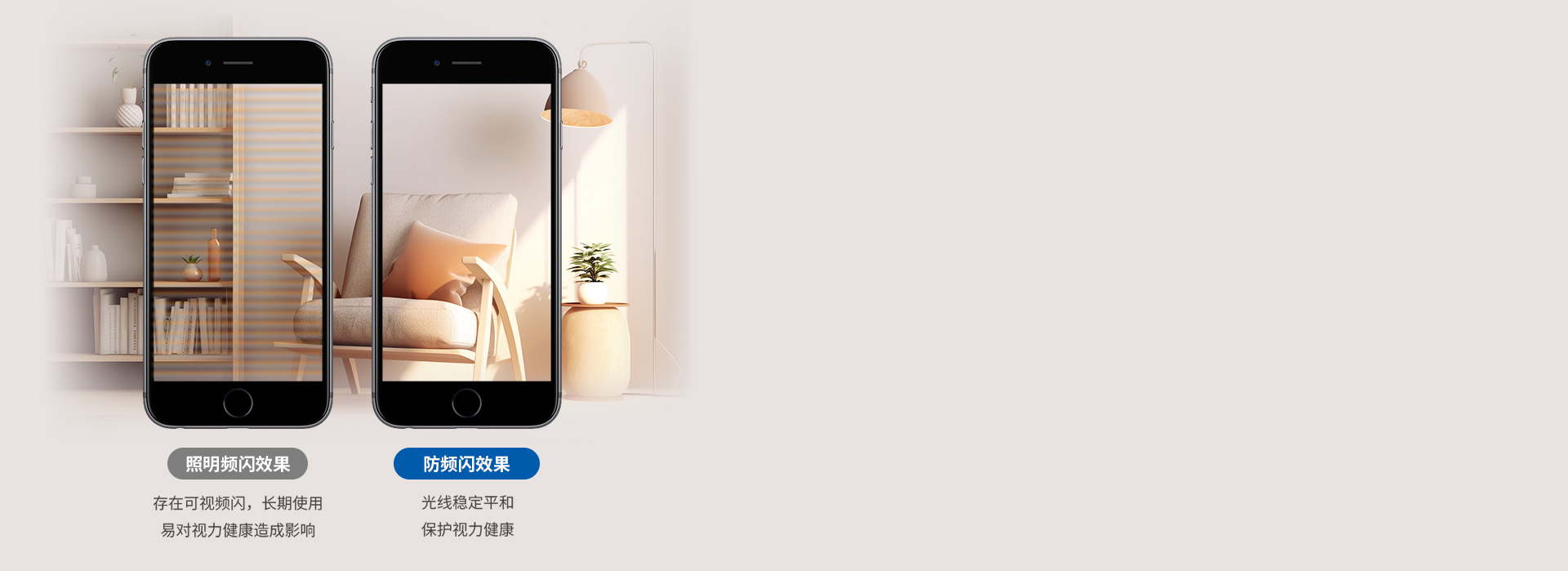 無可視頻閃 采用智能恒流驅動，出光穩定...